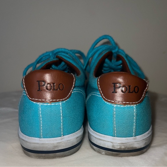 Y2K Polo Ralph Lauren Aqua Canvas Sneakers | Women’s Size 6 - Picture 5 of 12
